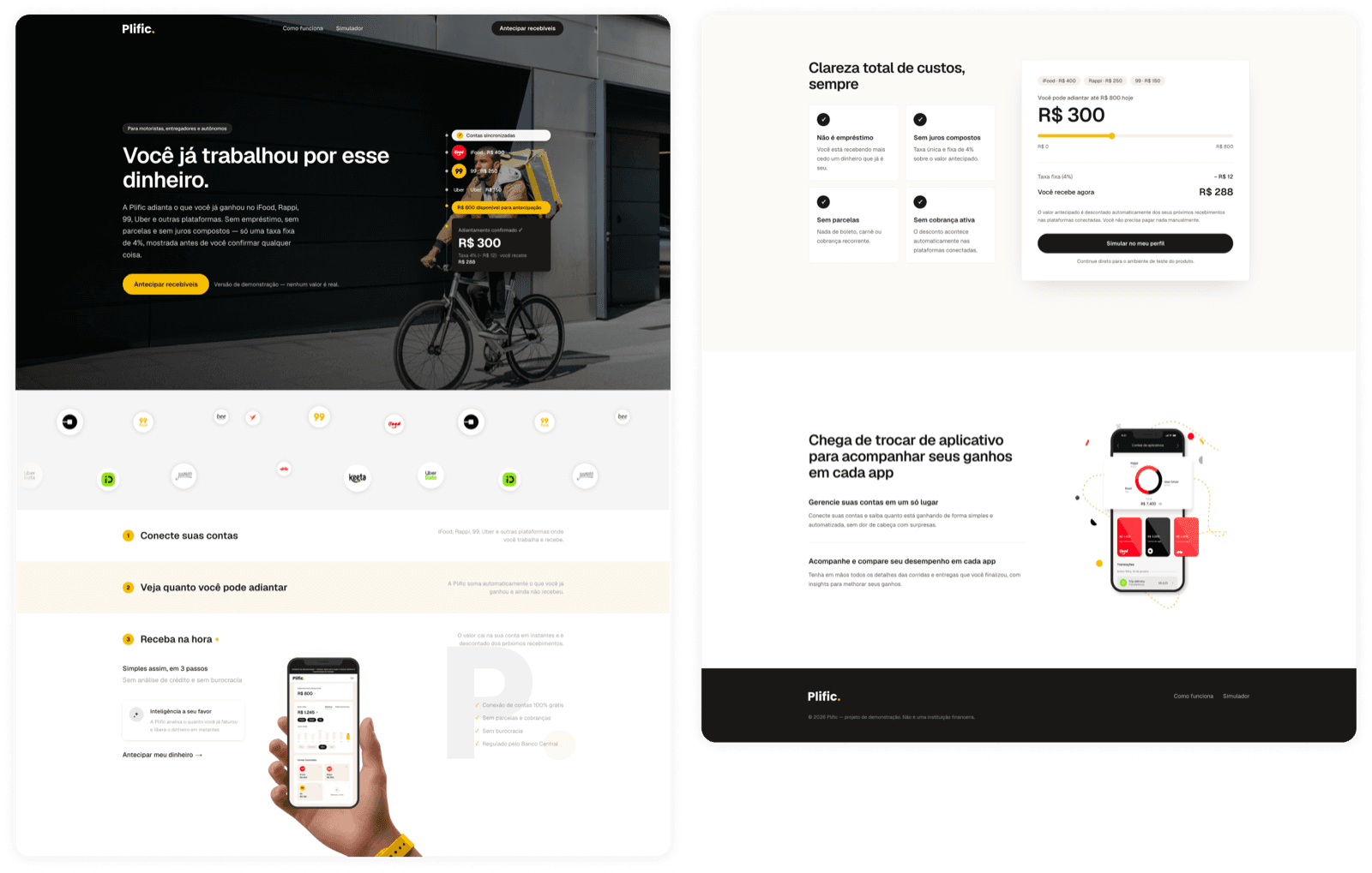 Refined Plific landing page with a cost clarity section and platform mockup